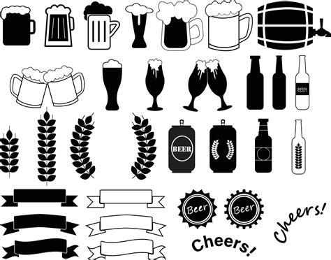 beer icon set on white background beer sign bottle glass logo flat style 11895827 vector