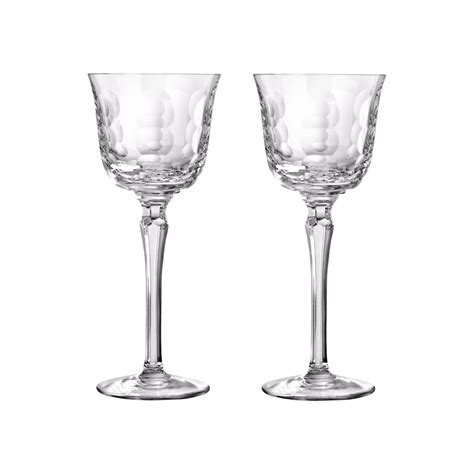 set of 2 crystal white wine glasses kawali christofle