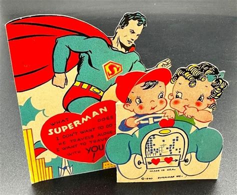 Sold Price 1940 Superman Pop Up Valentine February 6 0123 900 Am Est