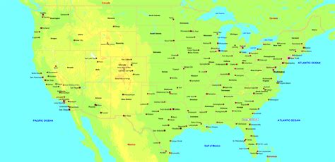 25 Beautiful Us Map With Major Cities