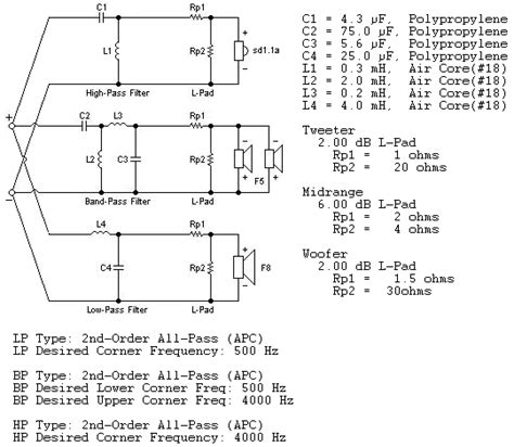 2 Way Crossover Network Circuit Diagram