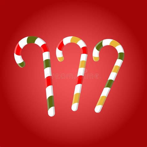 Candy Canes Isolated Vector Illustration Stock Vector Illustration Of