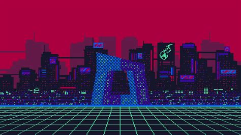 Download “welcome To The Future Of Cyberpunk Pixel Art” Wallpaper