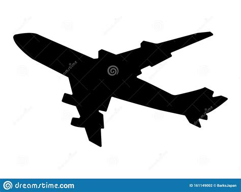 Flying Airplane Silhouette Illustration Stock Vector Illustration Of