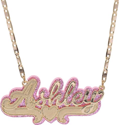 Personalized Custom Name Necklace With Acrylic Board Nameplate Double