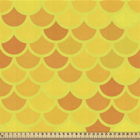Bless International Fab65622ambesonne Fish Scale Fabric By The Yard