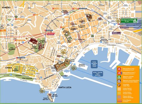 Mappa Della Città Di Napoli Italia Mappa Turistica Di Napoli