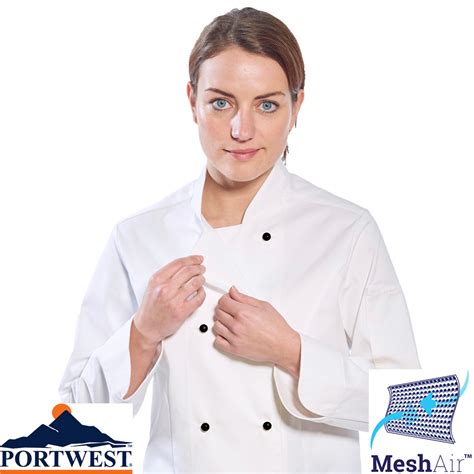 Portwest Rachel Ladies Short Sleeve Chefs Jacket Personal Protective Equipment Ppe Business