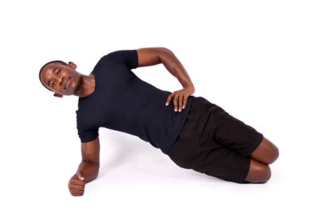 Black Man Doing Beginner Knee Side Plank