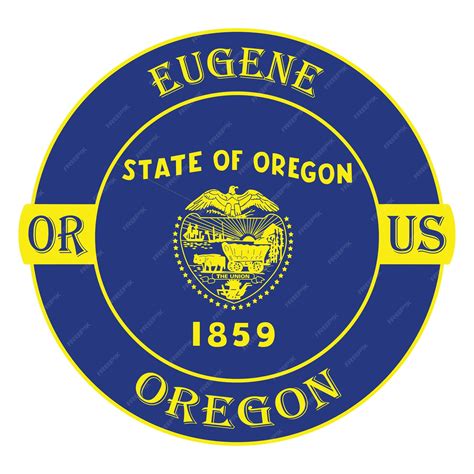 Premium Vector | Eugene oregon flag usa travel souvenir seal stamp