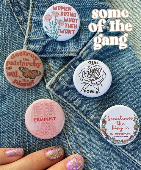 Feminist Button Butterfly Feminist Pins For Backpack Etsy