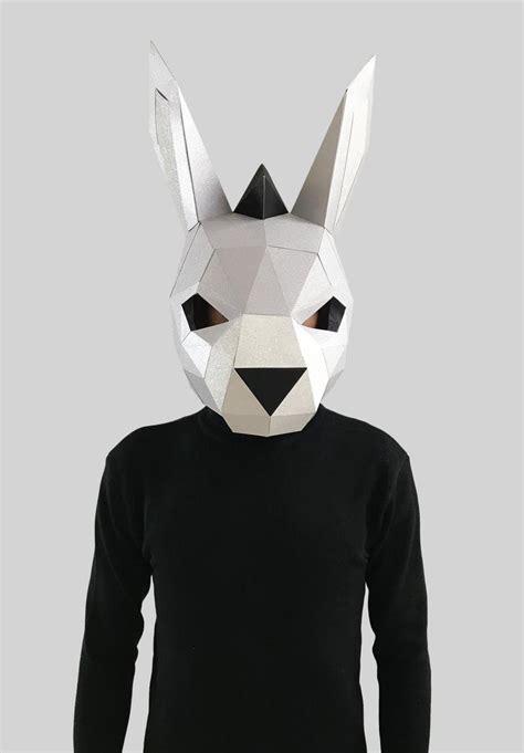 Donkey Mask Diy 3d Maskpdfpolygon Paper Masktemplateprintable