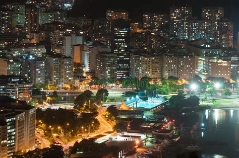 Night View Of Botafogo In Rio De Janeiro Stock Image Image Of Place