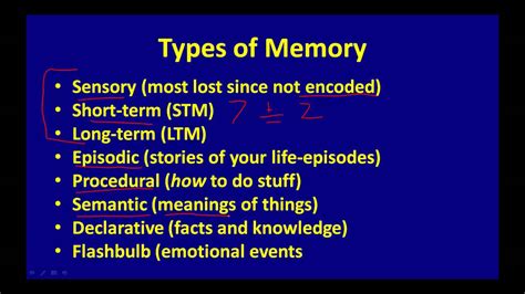 Types Of Memory Youtube
