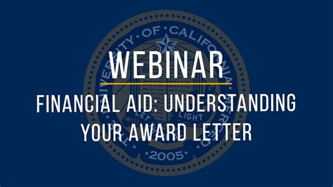 Financial Aid Understanding Your Financial Aid Award Letter Uc