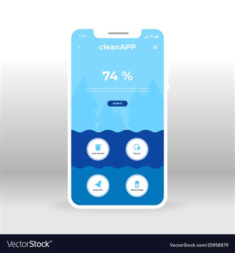 Blue Clean App Ui Ux Gui Screen For Mobile Apps Vector Image