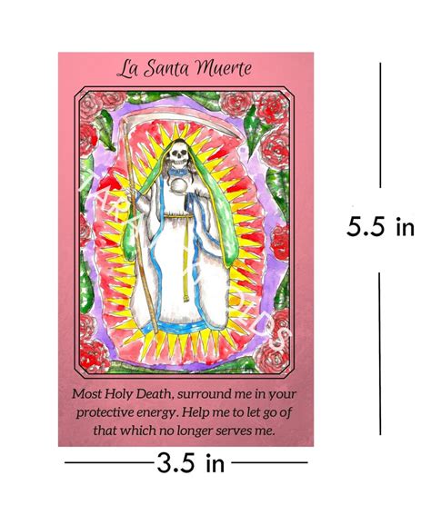 Santa Muerte Prayer Card La Santisima Muerte Spiritual Art Etsy