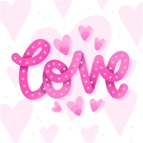 Free Vector Love Lettering Pink Style