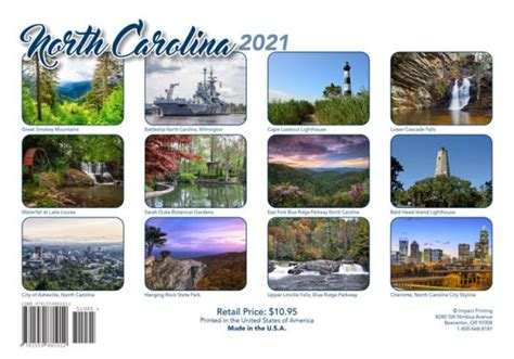 2021 Explore North Carolina Wall Calendar By Beanfield Inc Dba