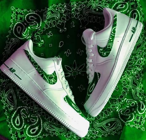 🌵green Bandana Af1🌵 The Custom Movement In 2021 Green Nike Shoes