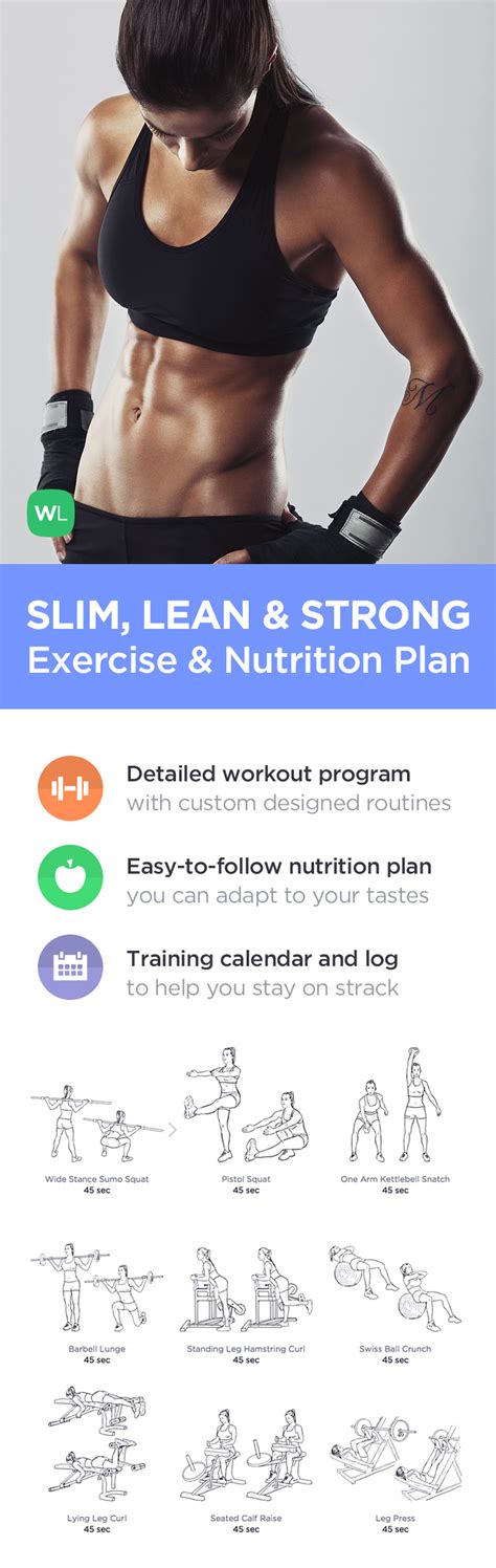 Download now to get your workouts and free nutrition pack to help you achieve your. Slim, Lean and Strong: Gym Exercise & Nutrition Plan for ...