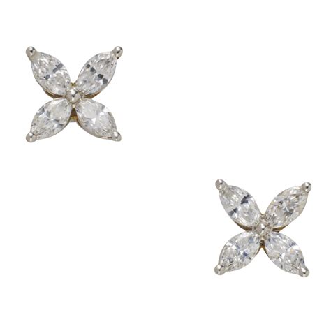 Tiffany Co Platinum And Diamond Victoria Stud Earrings Available For