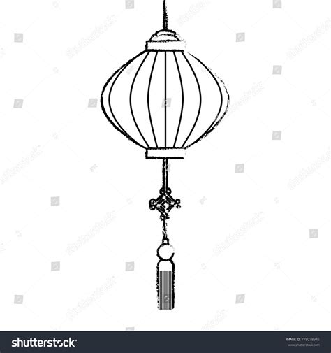 Japanese Lamp Hanging Icon Stock Vector Royalty Free 778078945