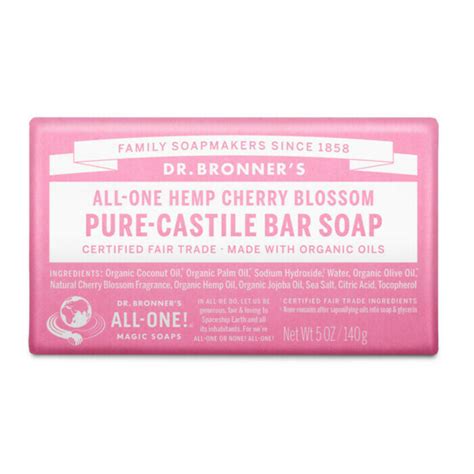 Dr Bronners Pure Castile Bar Soap Cherry Blossom Nourished Life