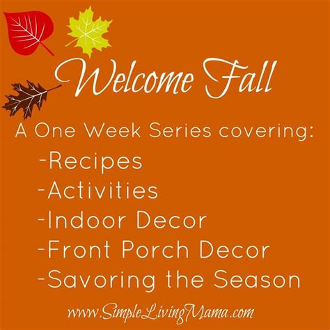 Welcome Fall Simple Living Mama