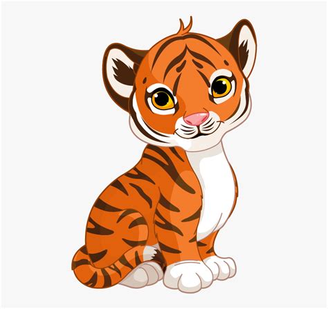 Tigres Clipart Tiger Cub Cute Cartoon Tiger Cub Hd Png Download