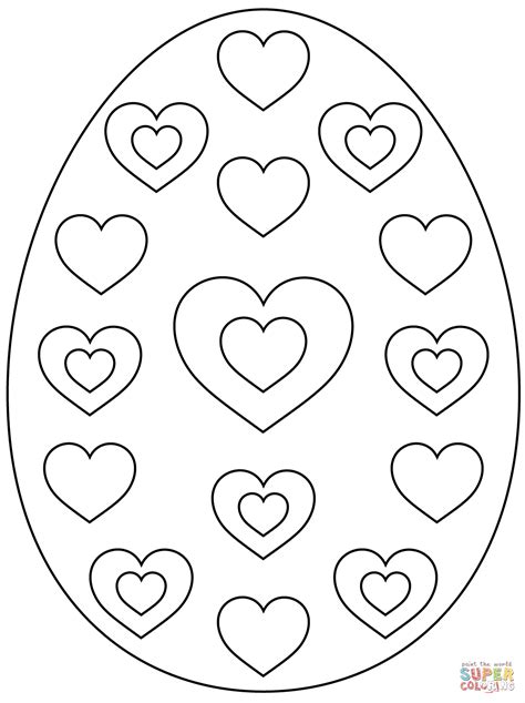 Print easter coloring pages for free and color our easter coloring! Easter Egg with Hearts coloring page | Free Printable ...