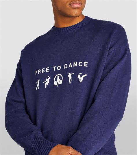 Neil Barrett Blue Free To Dance Sweatshirt Harrods Uk