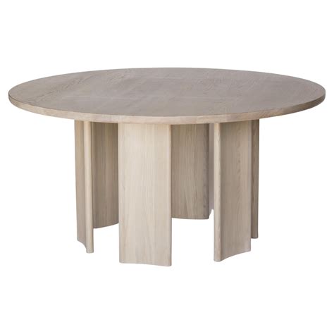 Crest Table Round In Nude Minimalist Dining Table In Wood For Sale At