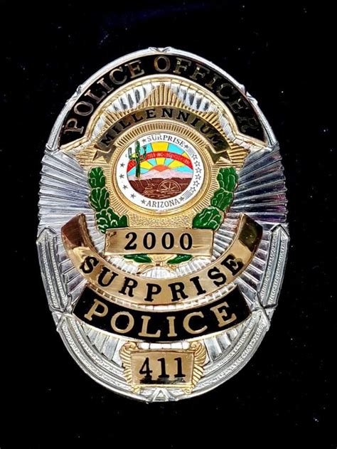Us State Of Arizona City Of Surprise Police Department Badge Police