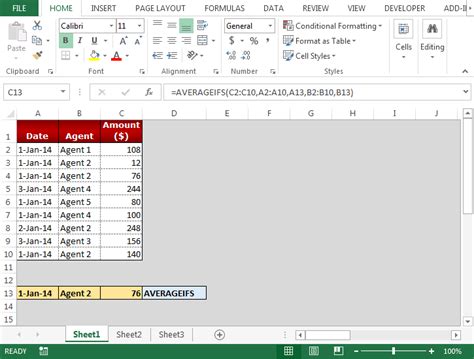 Averageifs Sumifs And Countifs Functions In Microsoft Excel