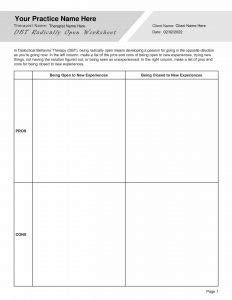 Radically Open Ro Dbt Worksheet Editable Fillable Printable Pdf