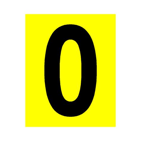 Yellow Number 0 Sticker Safety Uk
