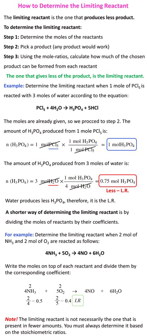 Limiting Reactant In The Stoichiometry Of Chemical Reactions