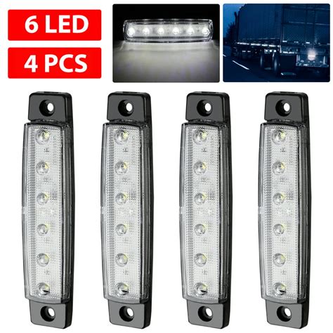 Eeekit 10pcs4pcs 6 Led White Side Marker Lights Rear Side Marker Lamp