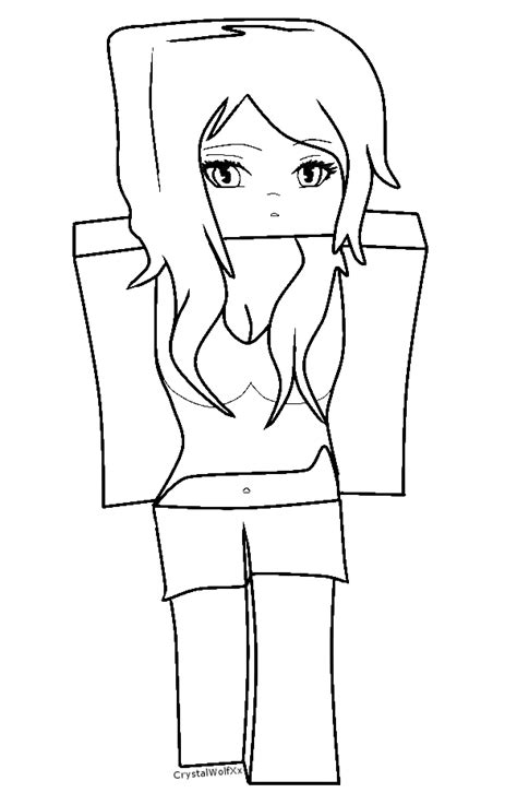 Minecraft Cute Girl Coloring Page Minecraft Coloring Pages Pokemon