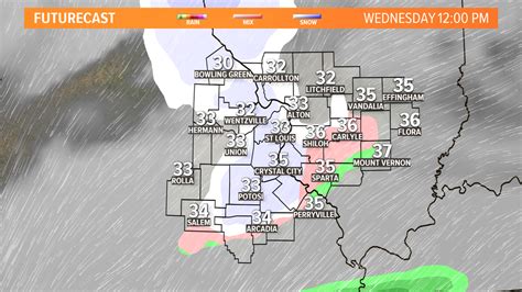 St Louis Area Weather Forecast Snow Timeline Tuesday Wednesday