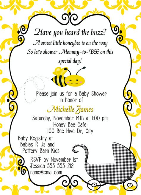 Mommy To Bee Baby Shower Invitation 1 Sided On Storenvy