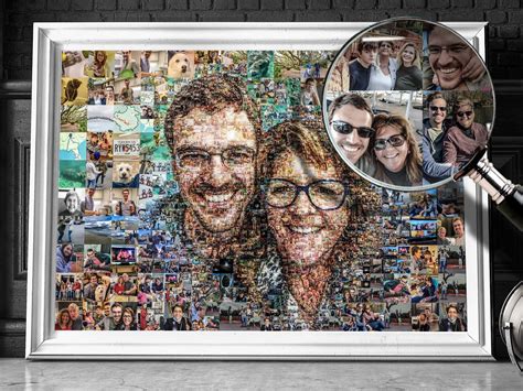 Custom Collage T Personalized T Photo Mosaic Portrait Etsy