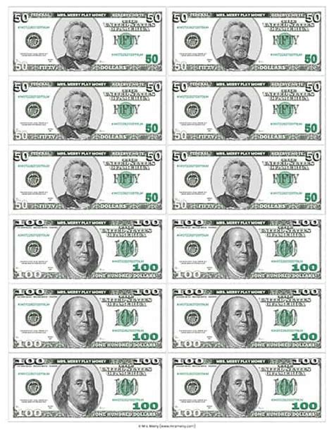 Fake Money Template Printable
