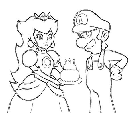Another pic of my fave couple but this time they are not alone,but with their infants form as well. Coloriage Luigi et Daisy dessin gratuit à imprimer