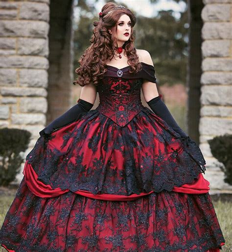 View Black And Red Gothic Wedding Dresses Png Fieldbootsgetitnow