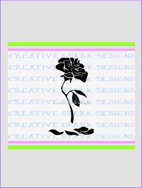 Beast's Enchanted Rose Silhouette SVG DXF PNG images for | Etsy