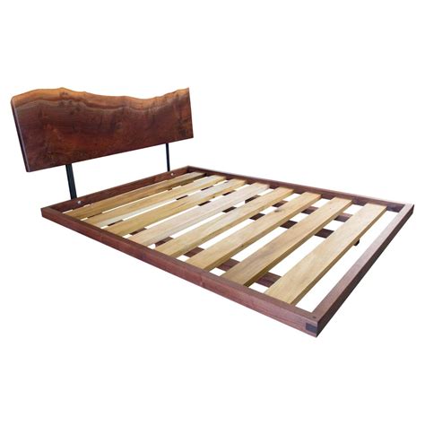 Contemporary Floating Platform Bed In Walnut By Boyd And Allister For