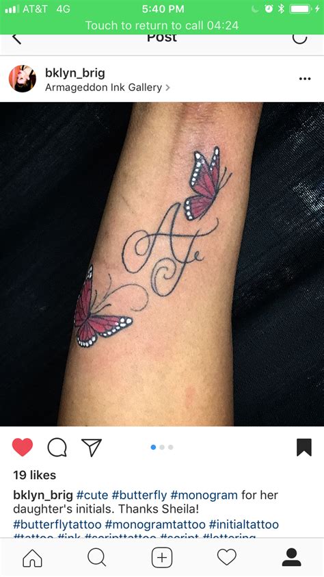 Daughters Initial Butterflies Faith Tattoo Infinity Tattoo Tattoos
