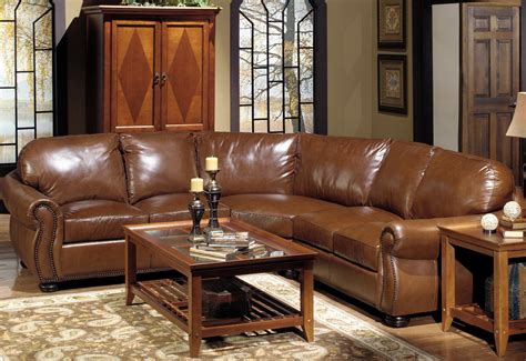 Usa Premium Leather 4025 Leather Sectional Sofa With Decorative